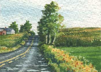 3rd Place - "Summerscape" by Patricia Gergetz, West Bend WI - Watercolor - SOLD